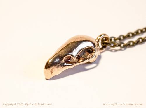 sosuperawesome:3D Printed Bronze Skull PendantsMythic Articulations on Etsy