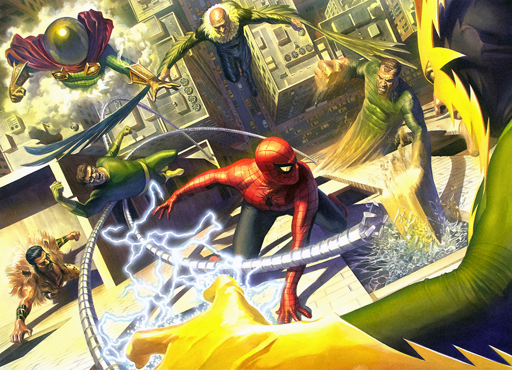 comicblah:  Spidey vs. the Sinister Six by Alex Ross