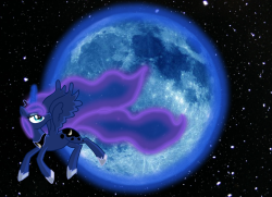 epicbroniestime:  Luna and the moon by ~Yumi-and-ZB