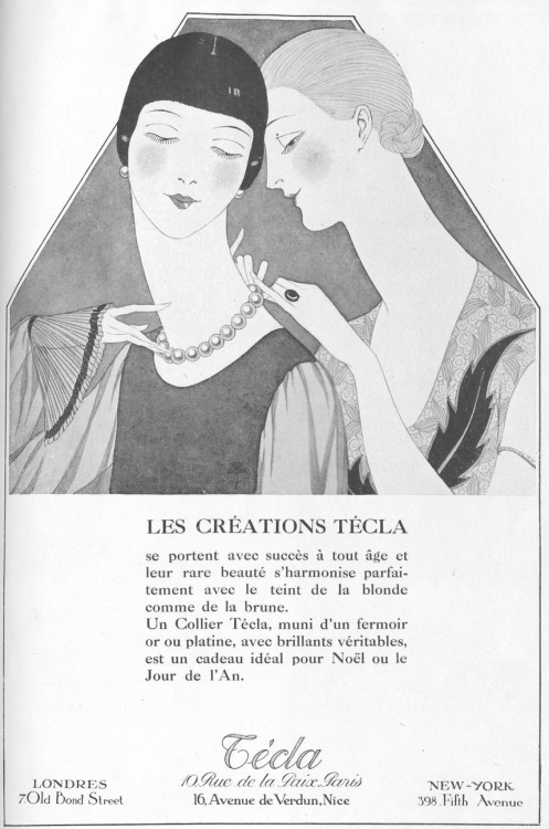 sydneyflapper: Vogue advertisement for Técla jewelry, 1 December 1925  gay