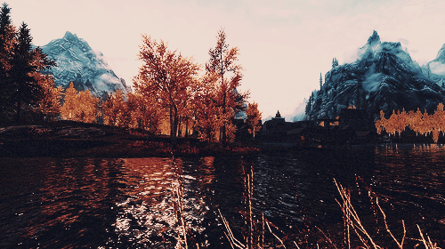 shitajiki:   Skyrim sceneries or how to be distracted from the game because heck.  Credits for the screencaps : Krystina Butler 