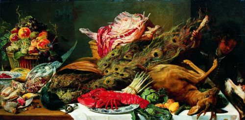 drawpaintprint:  Frans Snyders: Still Life with Meat Basket,  (c.1640), Oil on wood