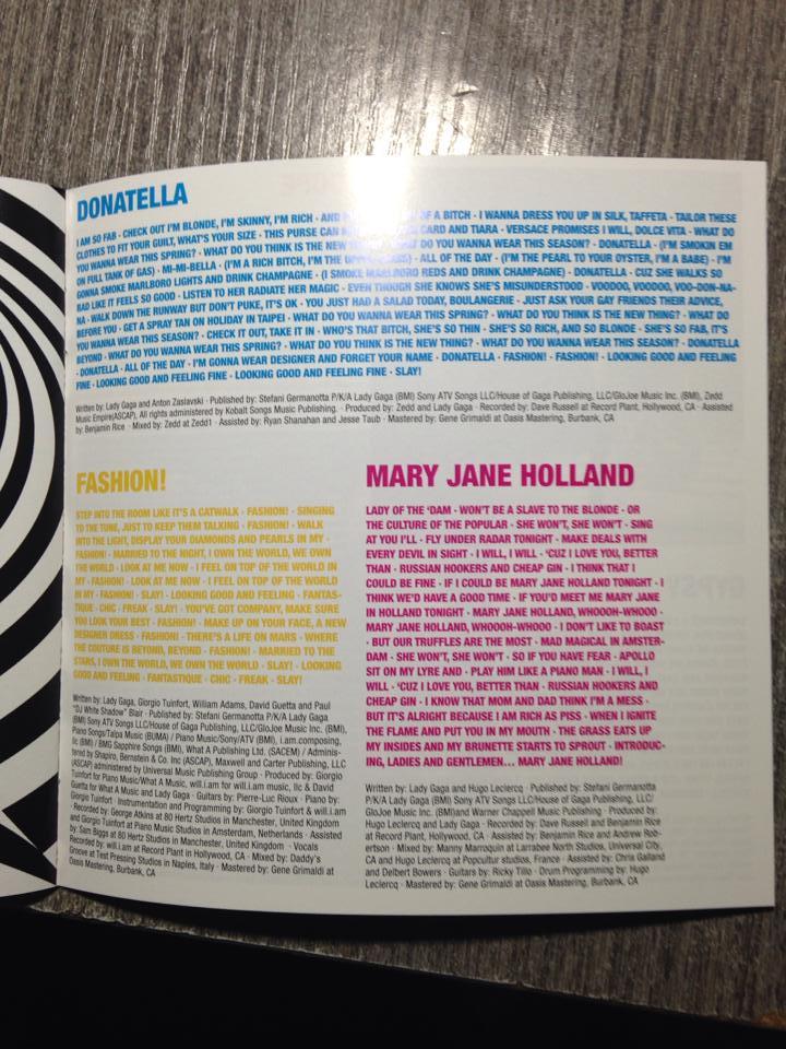 ladyxgaga:  Another look inside of ARTPOP’s album booklet. 