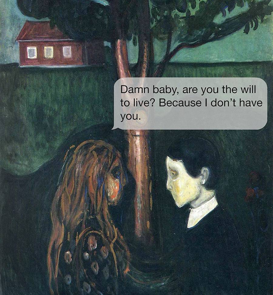 asylum-art-2:    Existentialist Text Messages Juxtaposed on Paintings by April Eileen