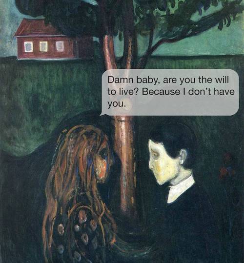 asylum-art-2:    Existentialist Text Messages Juxtaposed on Paintings by April Eileen Henry Instagram TextsFromYour April Eileen HenryExistentialist is an initiative of April Eileen Henry who wanted to converge art and  modern existentialist thoughts