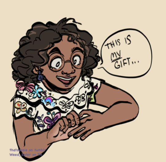 thatdassie:I like the headcanon that mirabel practices magic tricks for funthis probably doesn’t classify as a magic trick but shhhh don’t tell them