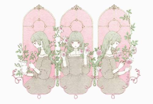 MOIRAI postcard by Kira Imai. Also printed in her “Hitosaji Hime” book. Both available f