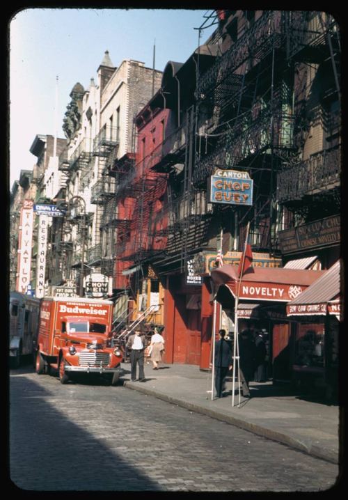 Store windows in New York Chinatown, Oct. 7, 1942. Photographer: Charles W. Cushman. Archives ID: P0