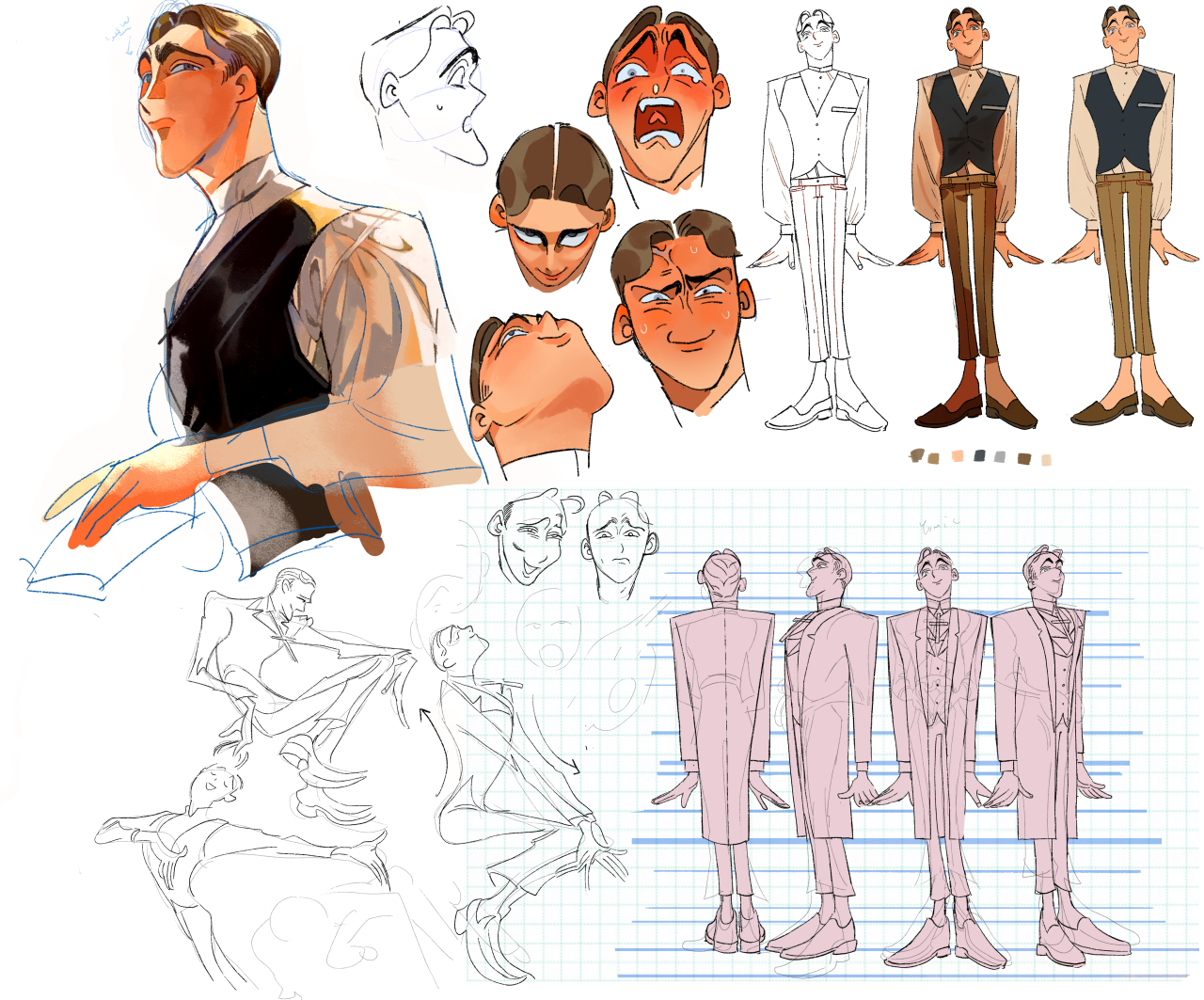 character design excercise+unfinished environment concepts