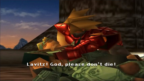 fakelodscreenshots:Dart: Lavitz! God, please don’t die!Lavitz: I won’t have to if y