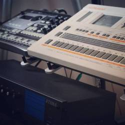 jordanssynths:  Korg Electribe EM-1, Roland TR-707 and Tama TS 204. #electronicmusic #vintage #musicstudio  (at New Haven County, Connecticut)