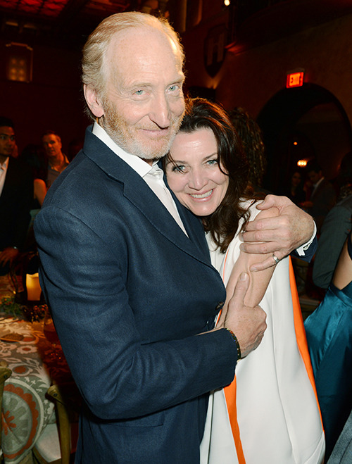 titansdaughter:  Michelle Fairley and Charles Dance at the after party for the Los