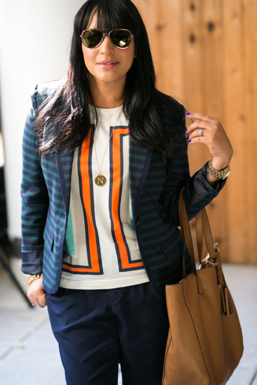 @fabulatina pairs patterns and stripes in her take on the Nautical trend. Read more here. 