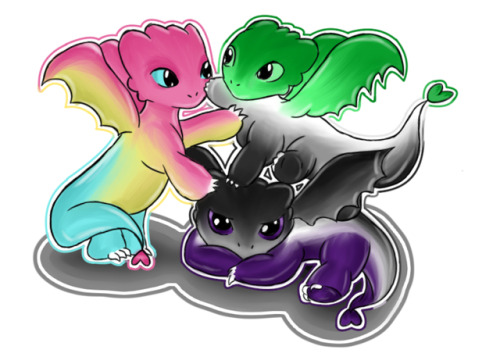 thatacefangirl:Pride Dragons! So! I digitalised these little pride dragons! I couldn’t figure out h