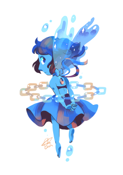 chicinlicin:  Little Lapis to go with the Pearl from yesterday :)might do a few more of these…I won’t be doing all the gems though! :O be here forever…