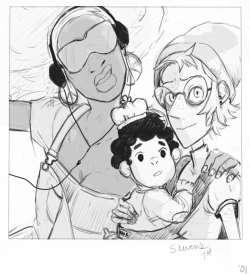 buroques:  this WAS gonna be a masterpiece polaroid esque painting but i fricked up the layers and now im at a loss so i’ll just post the sketch steven’s 1st, ‘01 in my au cause its all i draw i guess rip  