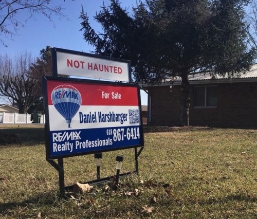moshgoblin:  idolatrys:My new favorite thing is realtors adding “NOT HAUNTED” to for sale signs, completely convincing any sane person that the house is definitely haunted.me, a middle-aged white man in the midwest with marriage troubles and two kids