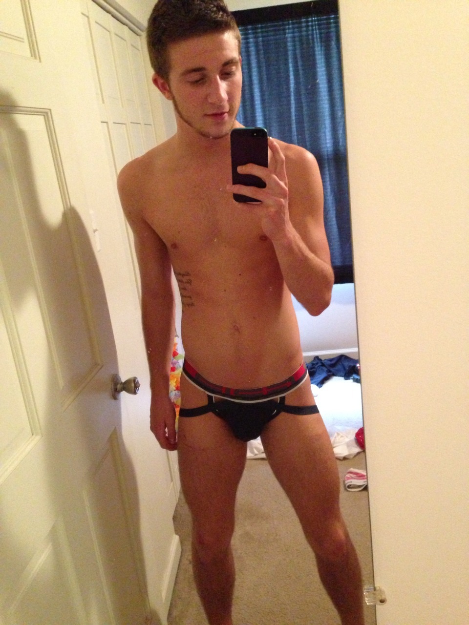 hotguystojerkto:  I love his jock!Be sure to check out my blog for ore great videos