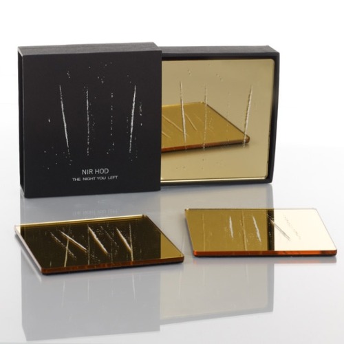 dont-do-womens-just-raf-simons:  Nir Hod / The Night You Left Meset of four reflective coasters with digitally printed powder and velvet backing4 x 4 inches, each 