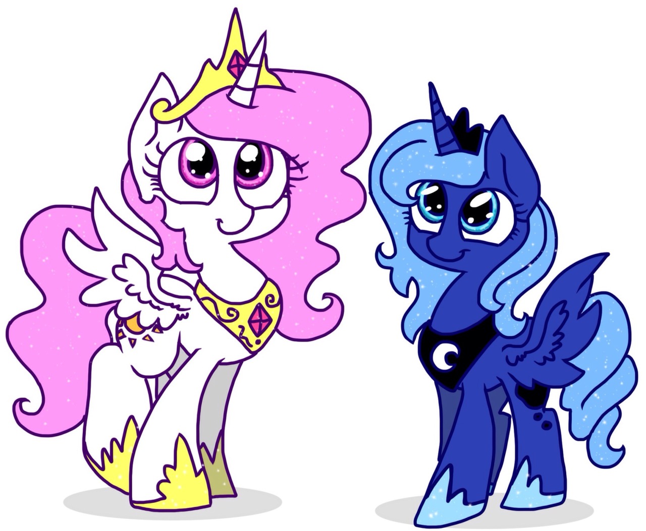 that-luna-blog:  Little Princesses by iMarieU Digitalized an old traditional sketch
