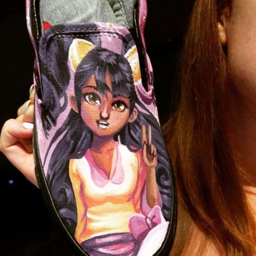 One shoe down, one to go.. . . . . . . . . . . #Jordanbenderart #anime #art #customvans #customshoes