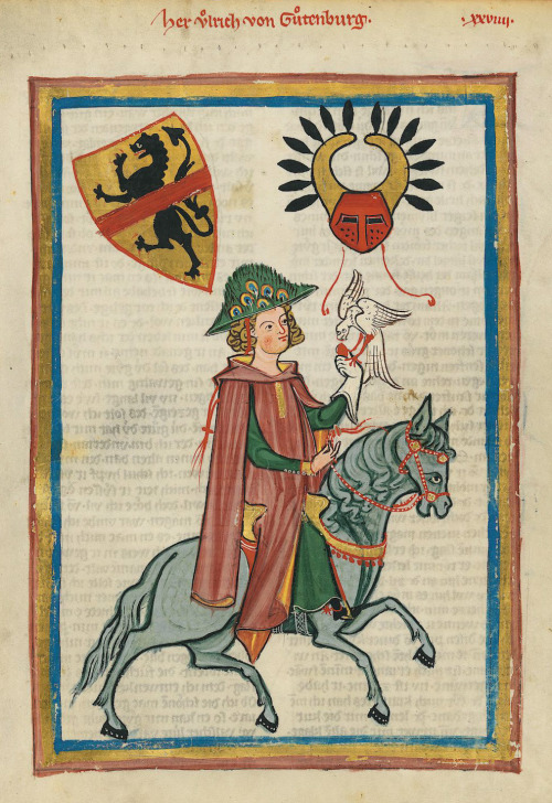 Illustrations from the Codex Manesse by the Grundstockmaler, 1305-1315