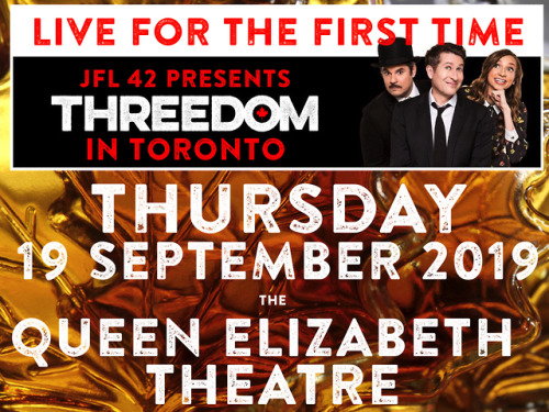 TORONTO: TONIGHT? TORRIFIC!The Threedom podcast is happening LIVE this very evening at The Queen Eli