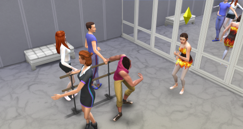 Sims 4 Ballet Barre (for Adults and Kids)Sims can:Practice (Solo)Train (Solo)Practice with / Train w