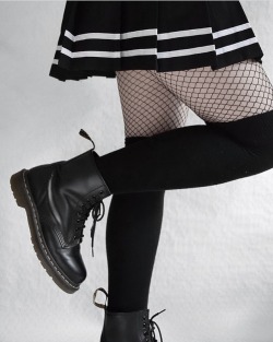 doc-martens-latex-boots:  Skirt and Doc’s,