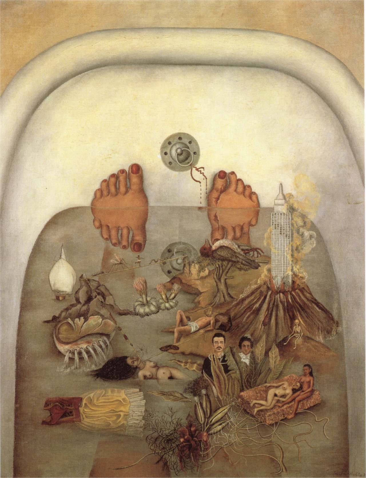 jimlovesart:  Frida Kahlo - What the Water Gave Me, 1938.  Frida’s masterpiece. 