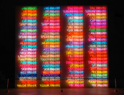 bible-jpg:  One Hundred Live and Die, Bruce Nauman 