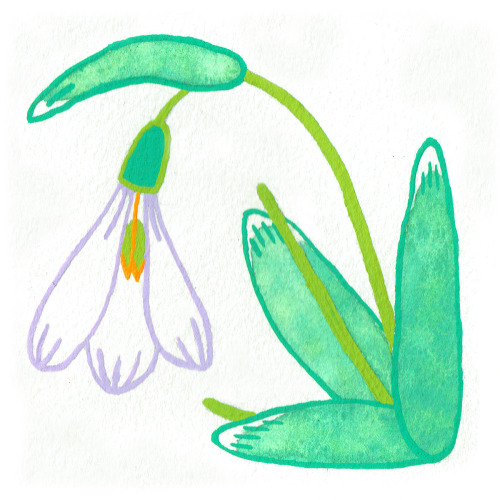 Three tiny April buds paintings created a month ago when I was sad about not going outside and too d