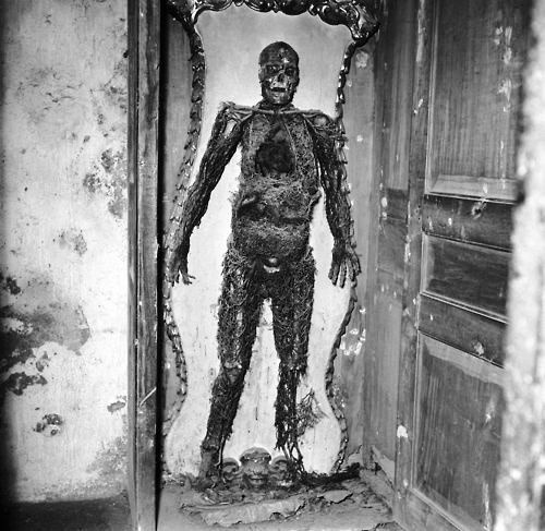 A skeleton in the Capella Sansevero, an ancient Italian church which has been turned