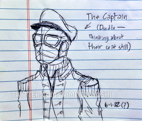 vampiric-plays-games: A quick doodle I did of the Captain while I was waiting for an appointment. No