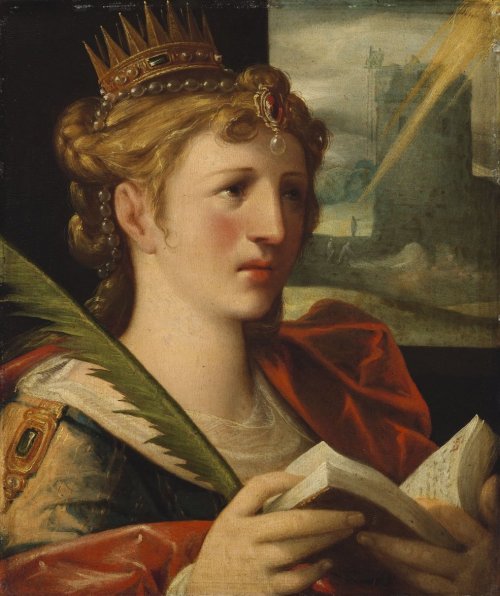 Saint Barbara by Bartholomeus SprangerFlemish, 1566-1611oil on canvasMuseum of Fine Arts, Budapest