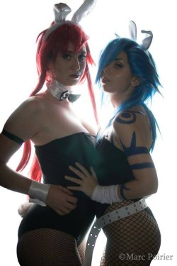 hotcosplaychicks:  TEASER: Kamina and Yoko Bunnies  by AxilliaCosplay Follow us on Twitter - http://twitter.com/hotcosplaychick