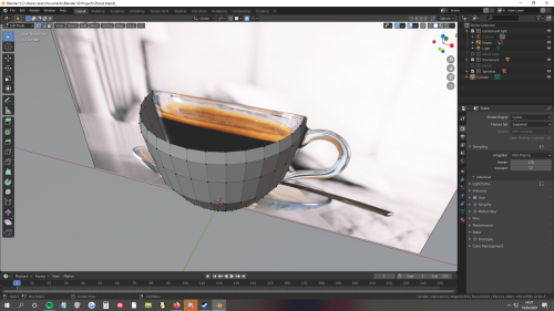 cerasum-chrysanthes: Wanted to share my progress of making a glass cup in blender. I’m still followi