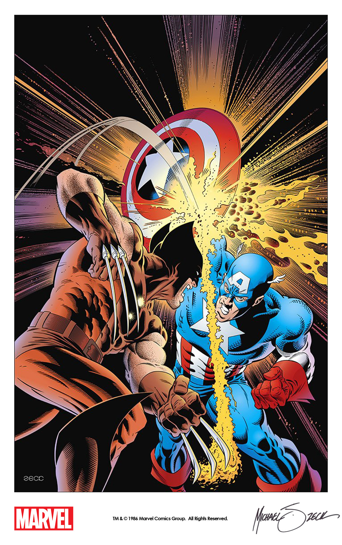 The Marvel Project — Wolverine vs. Captain America by Mike Zeck from...