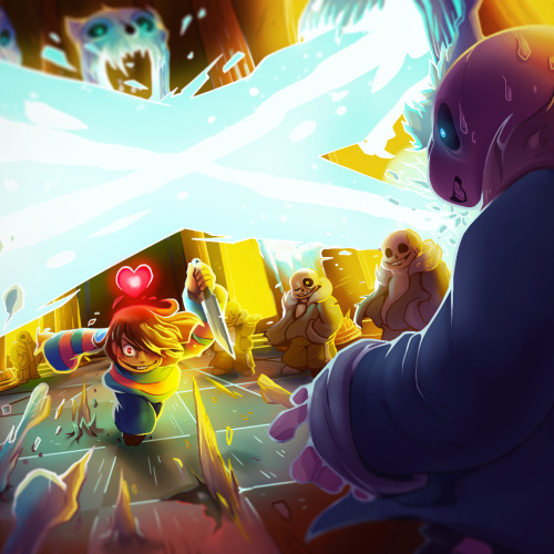 palidoozy-art:Here’s a small compilation post of all the Undertale boss paintings I’ve done!Also, as