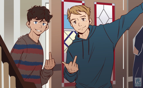 heartstopper redraw bc this is the funniest pic of joe locke and kit connor in existence    