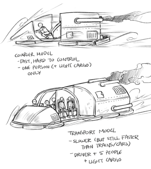 Some Dustbowl doodles &ndash; take two on hoverbike designs, and Rooster and Soysauce facing off