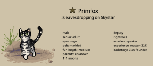 Prim Fox is eavesdropping on Sky Star