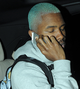 frankoceanitaly:  Frank Ocean talks on the phone after partying at hot spot Chiltern Firehouse in London, UK on August 6, 2014 
