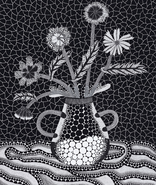 blastedheath: Yayoi Kusama (Japanese, b. 1929), Flowers, 1991. Acrylic on canvas, 72.7 x 60.6 c