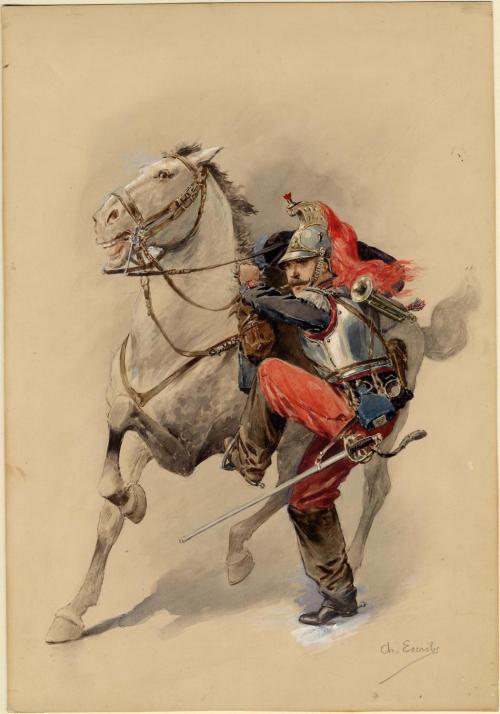 cuirassier:Cuirassier - France, trumpeter, 1892