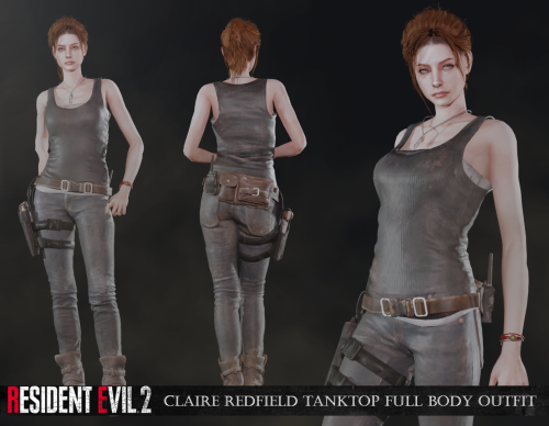 mimoto-sims:Resident Evil 2 Remake Claire Redfield Tanktop OutfitExtracted from original game by Sti
