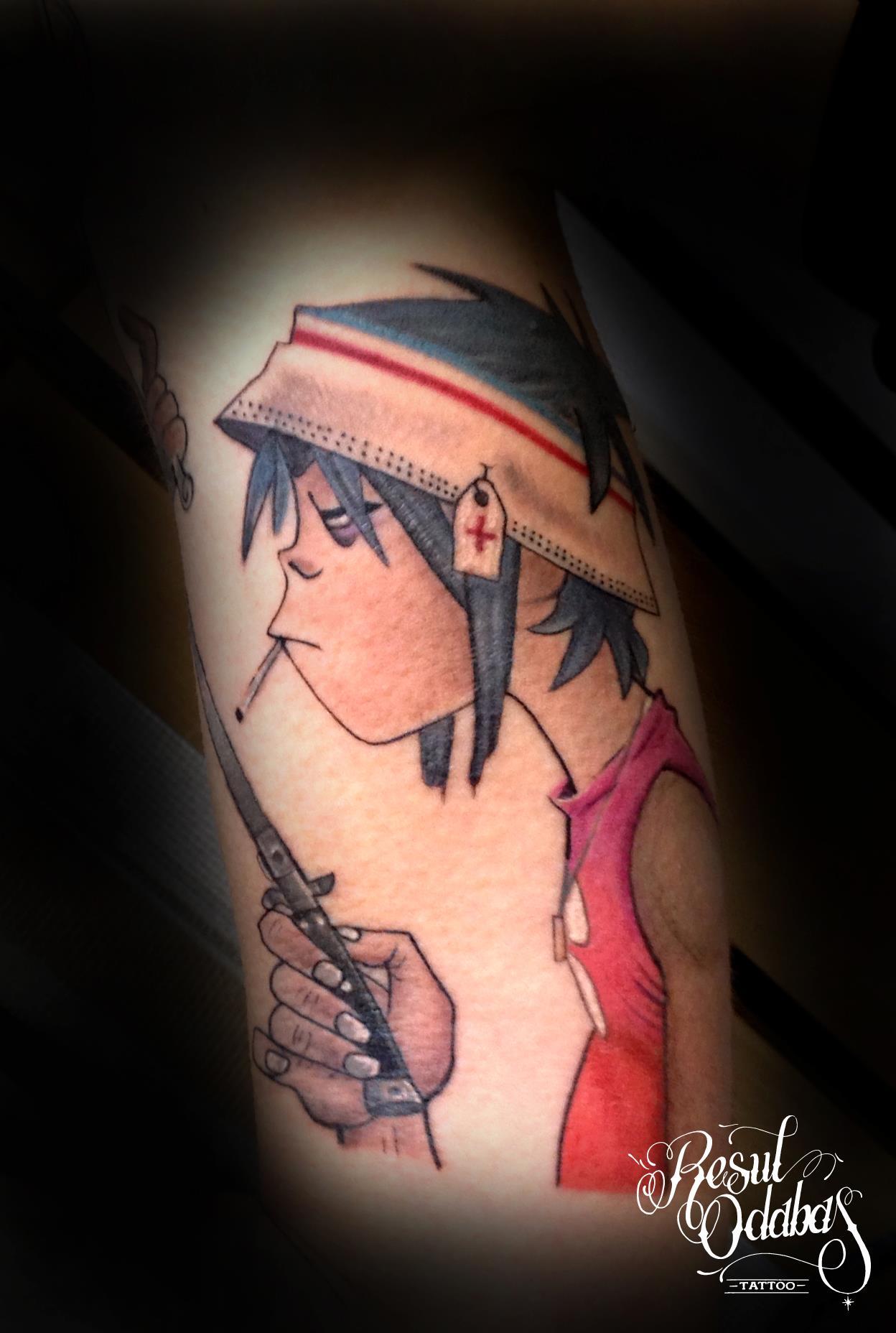 TRYBE INK - #gorillaz @gorillaz #2D . . . . . #tattoo #inkstagram  #IntenzePride #worldfamousink #zuperblack #eternalink #straightlines  #detail #script #skinart #jointhetrybe #newink #centurion #dermals  #piercings #instagay #eclectic #simplicity #custom ...