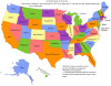 US States renamed as countries with similar total area, in km^2.
See: US States renamed as countries with similar populations