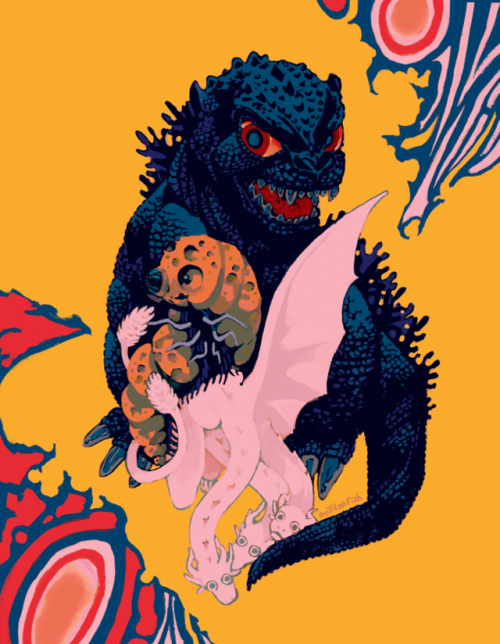 millionfish: Godzilla print I’m going to be debuting at the Michigan Comic Con in Detroit
