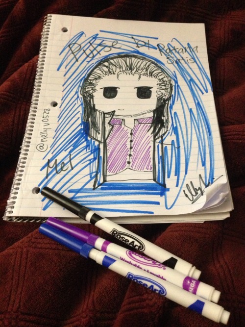 nellyv0528:@three-musqueerteers drew Mel from Pulse as a cartoon with RoseArt markers lol Cute xD